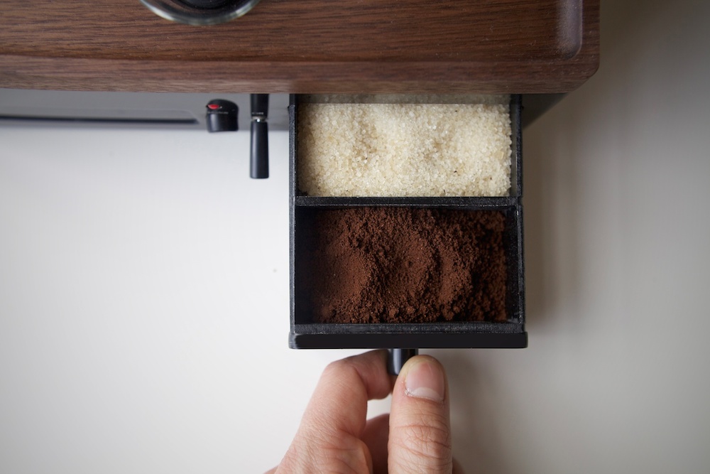 Integrated Ground Coffee and Sugar Drawer