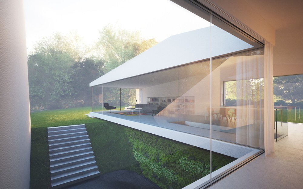 View Over Courtyard of Hafner House (visualisation by Peter Guthrie