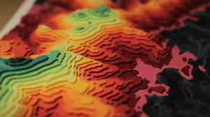 SAMAPS Topographical 3D Maps in Coloured Paper by Sam Caldwell