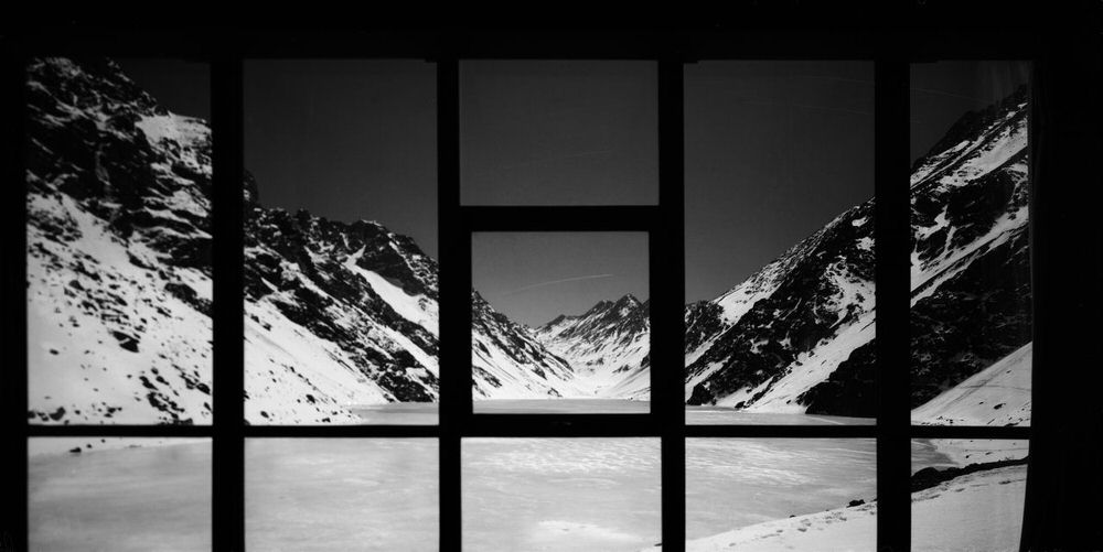 Black and White Window Frame View of Chalet C7