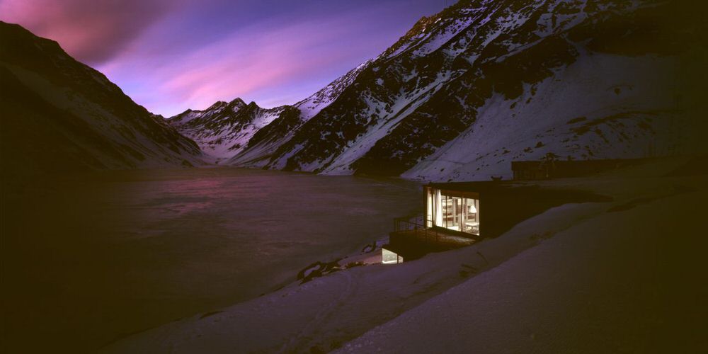 Chalet C7 in the Chilean Andes at Sunset