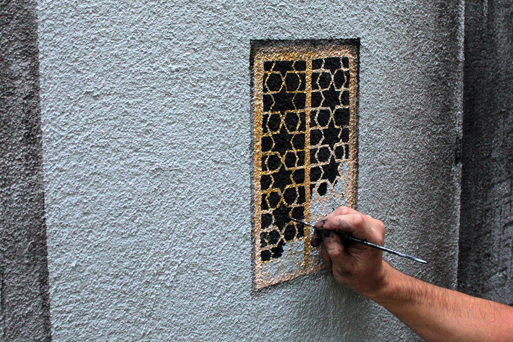 Pejac Painting the Window Frame of 'Shutter's in Istanbul, Turkey