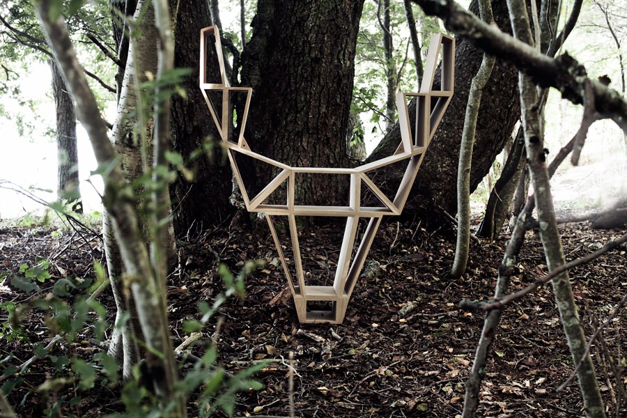 Wood Deer Head Shelf by BEdesign in Forest