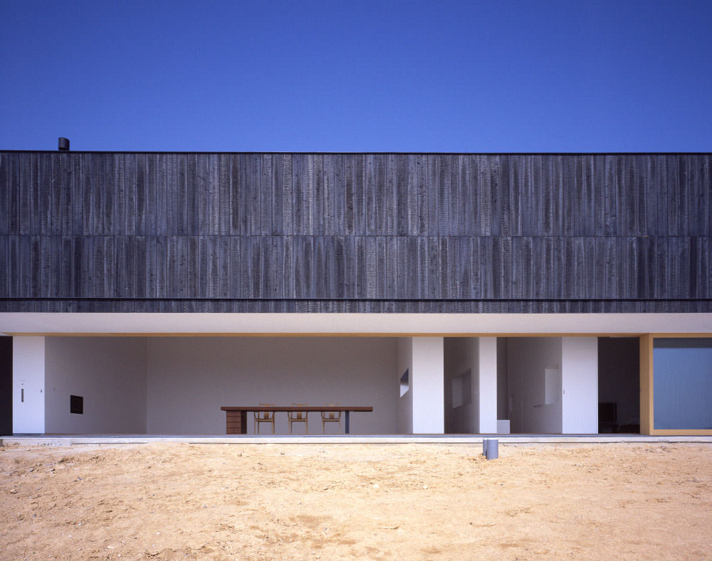 Black Timber Cladding and Sliding Doors of Ushimado Atelier by Tezuka Architects
