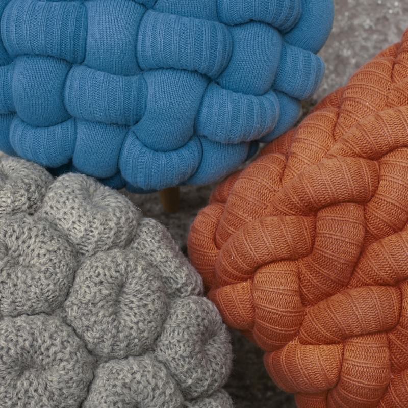 Close-up of Knit Stools Wool by Claire-Anne O’Brien