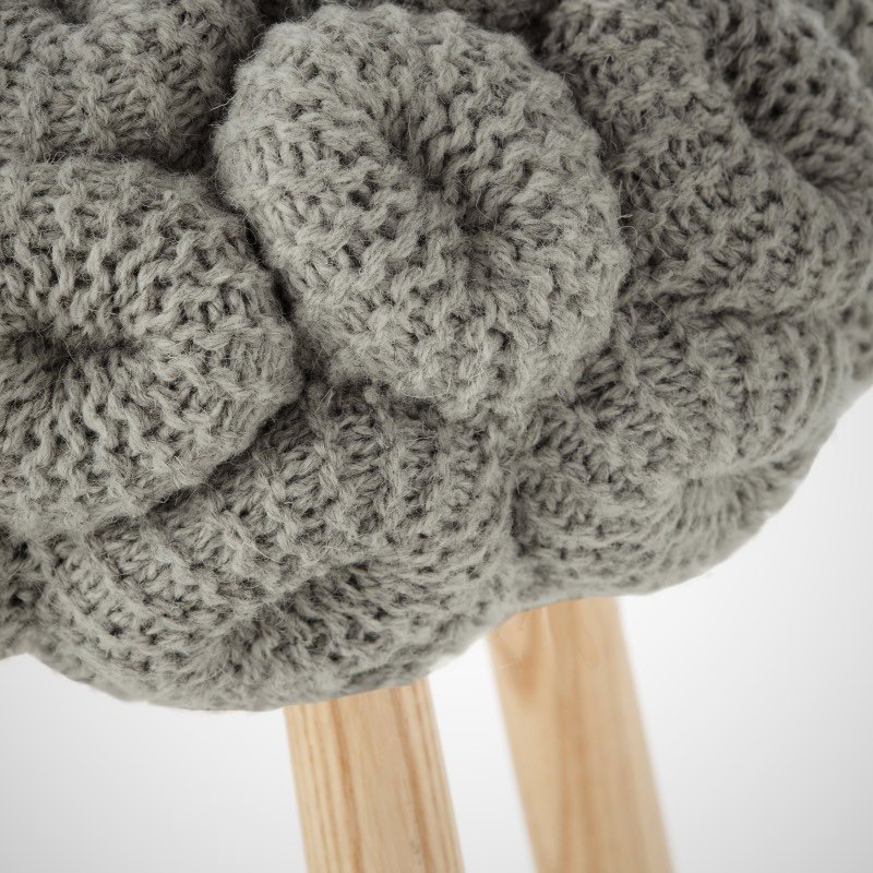 Close-up of 'Rings' Knit Stool by Claire-Anne O’Brien