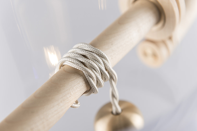 Coiled Rope at Top of Well Lamp by MEJD Studio
