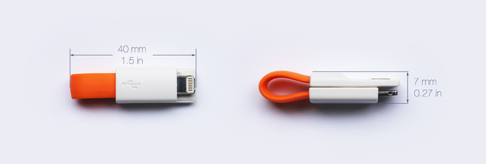 Dimensions of inCharge, the Smallest Charging Cable
