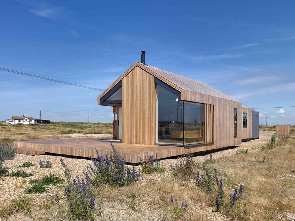 Larch TImber Clad Exterior of Pobble House in Dungeness, Ashford
