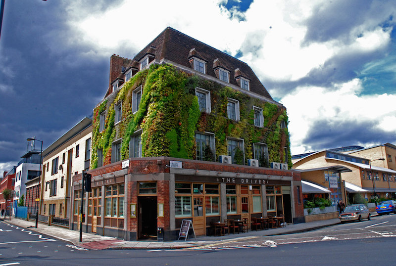 Vertical Garden above 'The Driver' in London by Patric Blanc