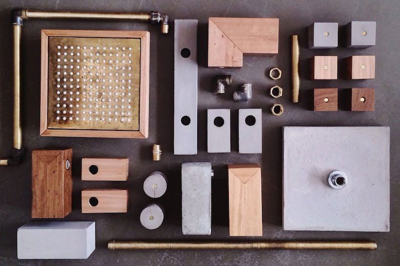 Wood Melbourne Range Components in Concrete, Brass and Wood