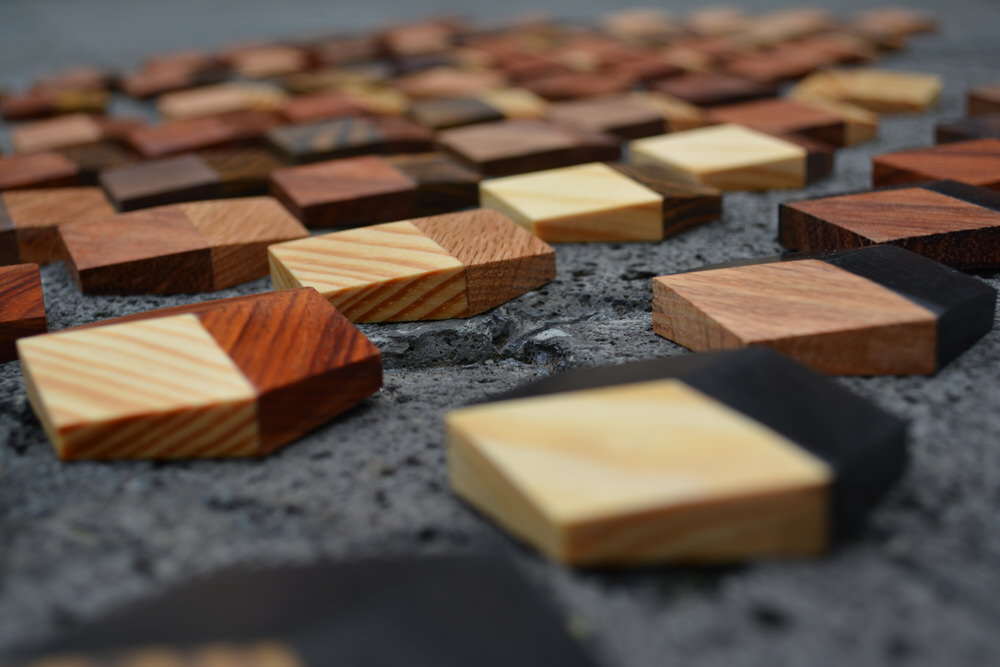Close-up of Different Wood Colour Finishes