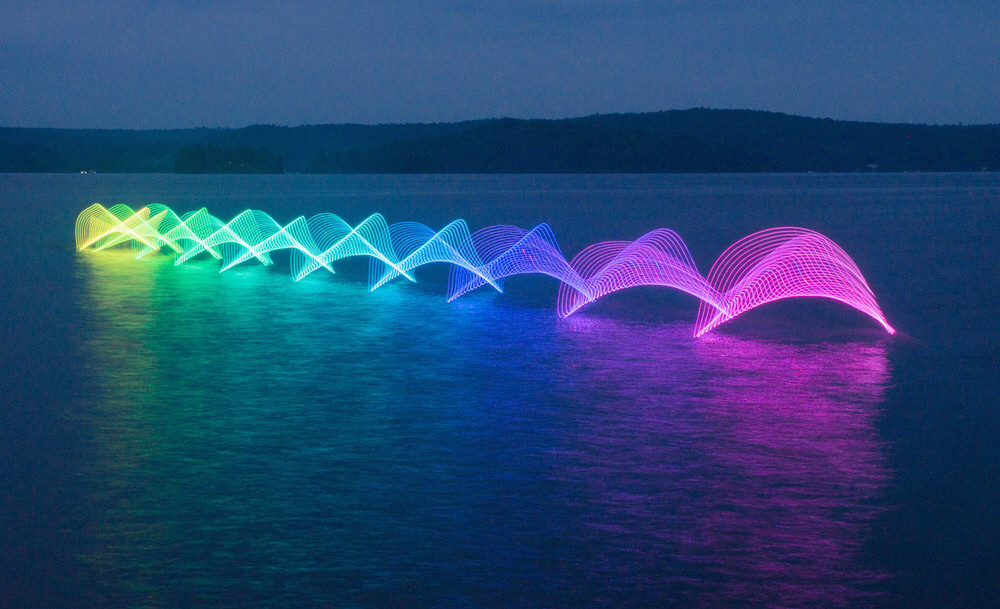 Rainbow Coloured Kayak Motion Exposure Photography