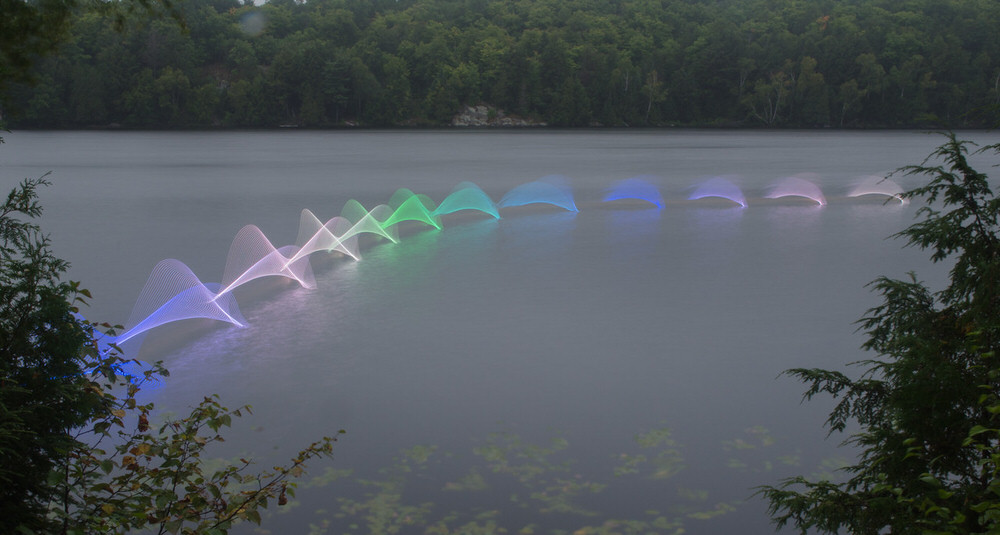 Swathes of LED Lights on Kayak Paddles