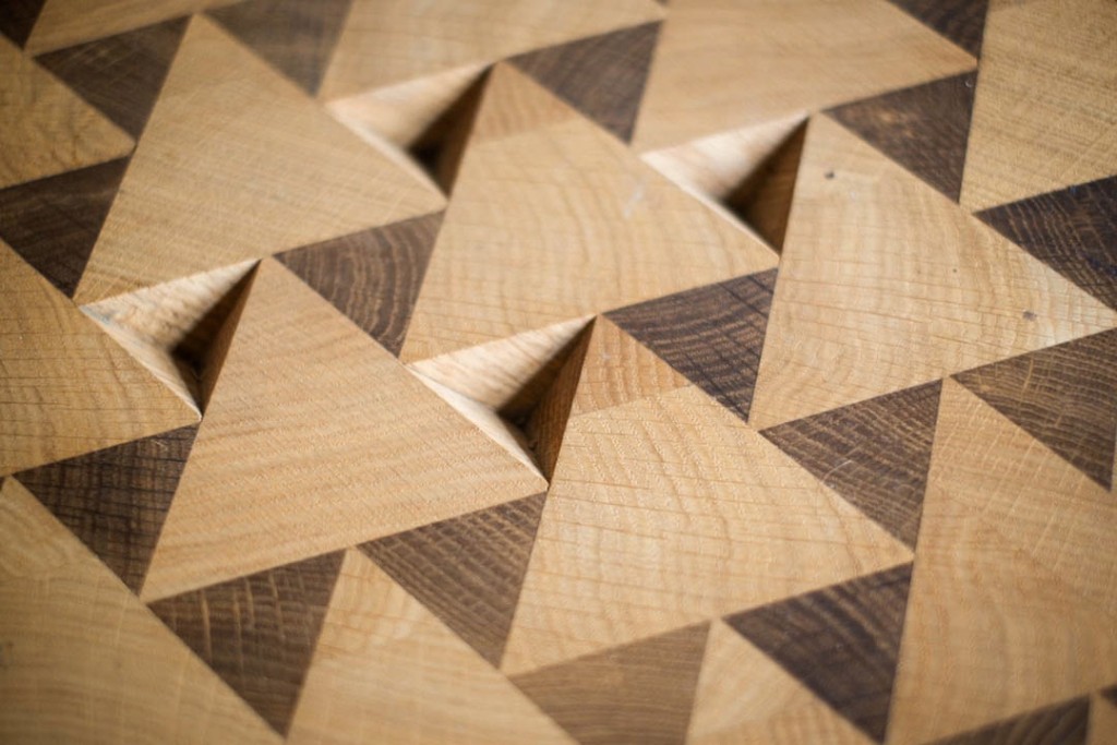 Close-up of the Wood Inlay with Valleys