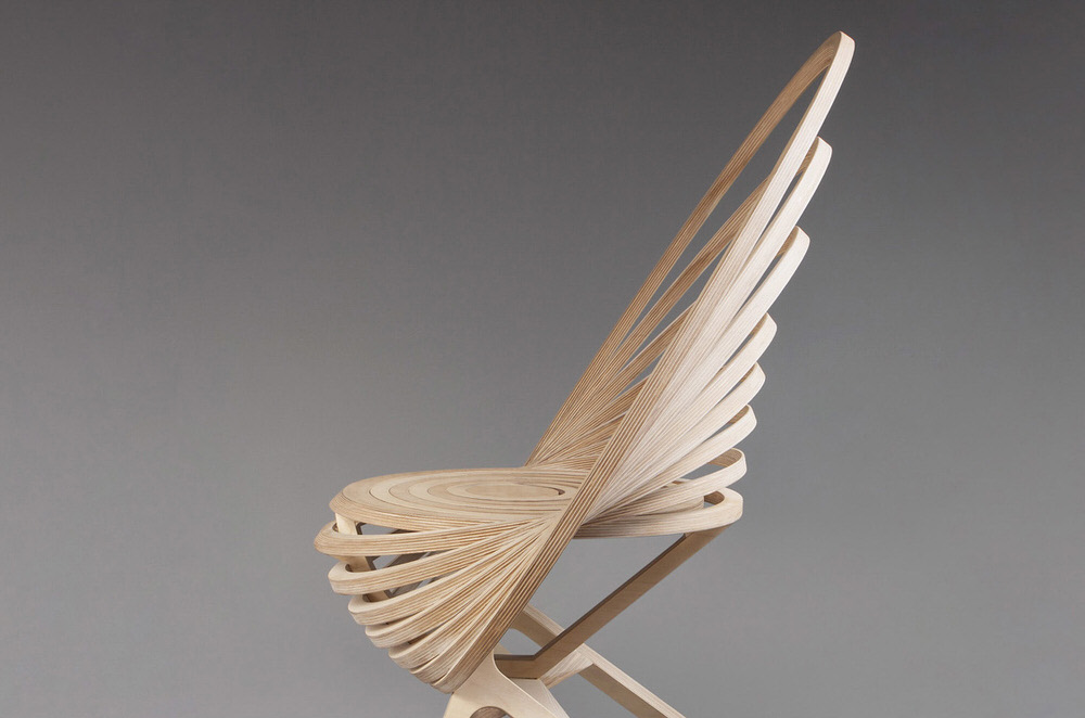 Side View of Guilhem Huynh's Octave Chair in Plywood
