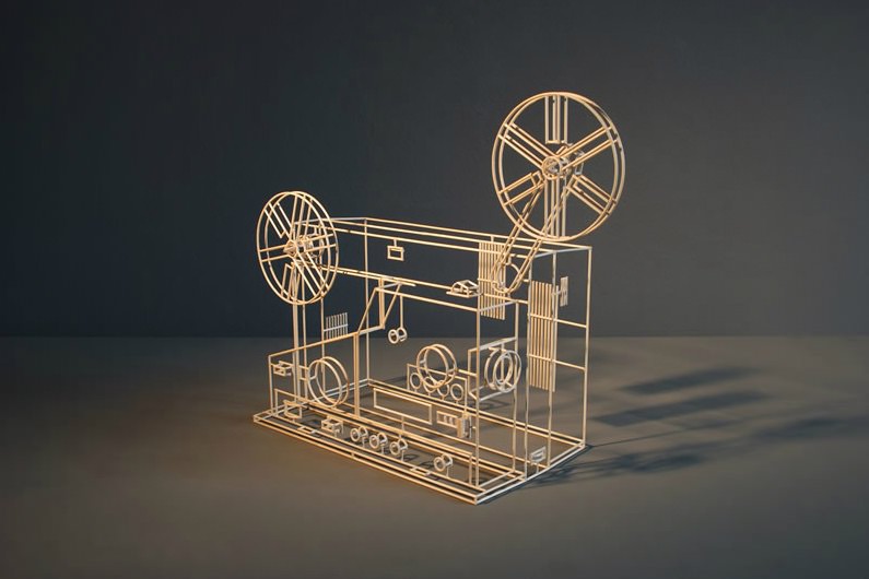 Reel Film Projector Sculpture in Iconic Design Series by Janusz Grünspek