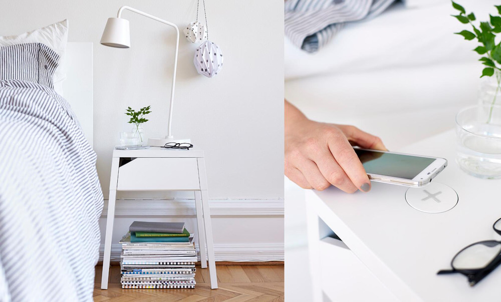 Selje Side Table by Monika Mulder for Ikea with Wireless Charging