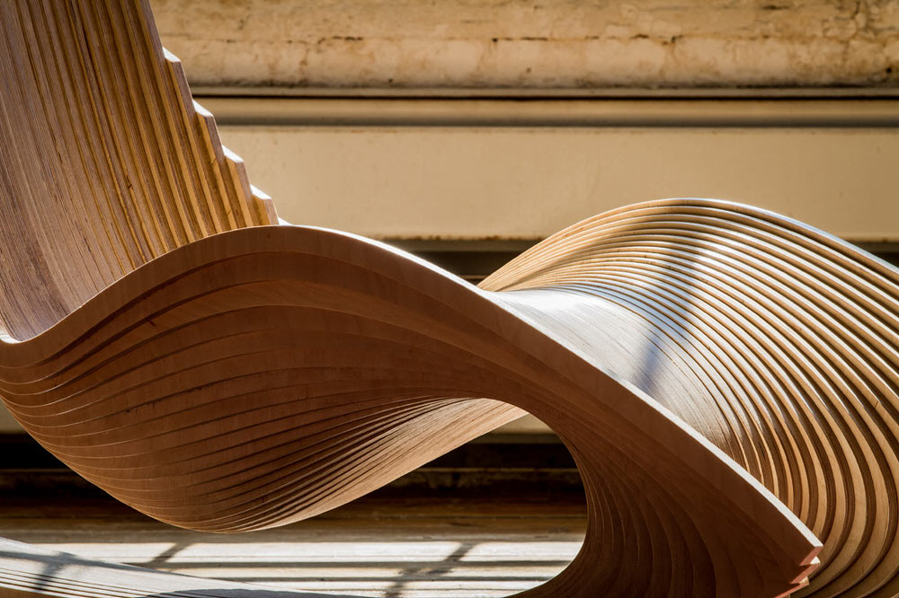 Close-up of the Plywood Curves