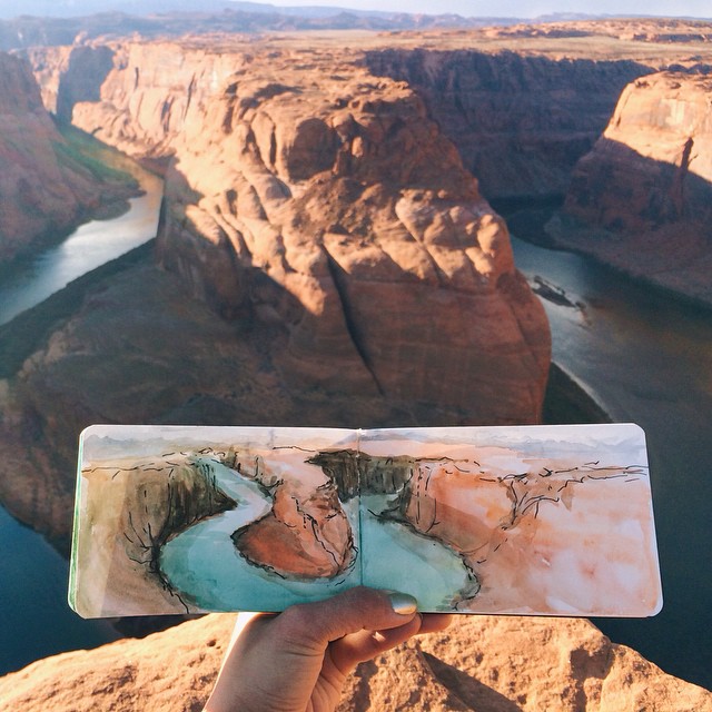 Grand Canyon Watercolour by Hannah Jesus Koh on Instagram