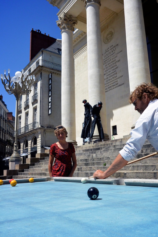 Public Playing Urban Pool in Nantes, France