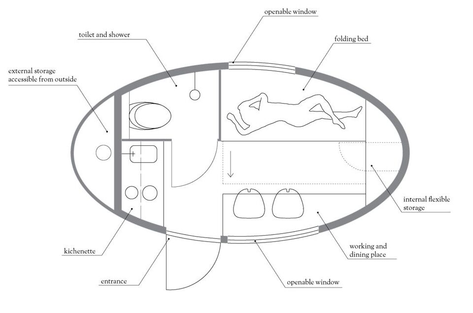 Floor Plan of an Ecocapsule Dwelling