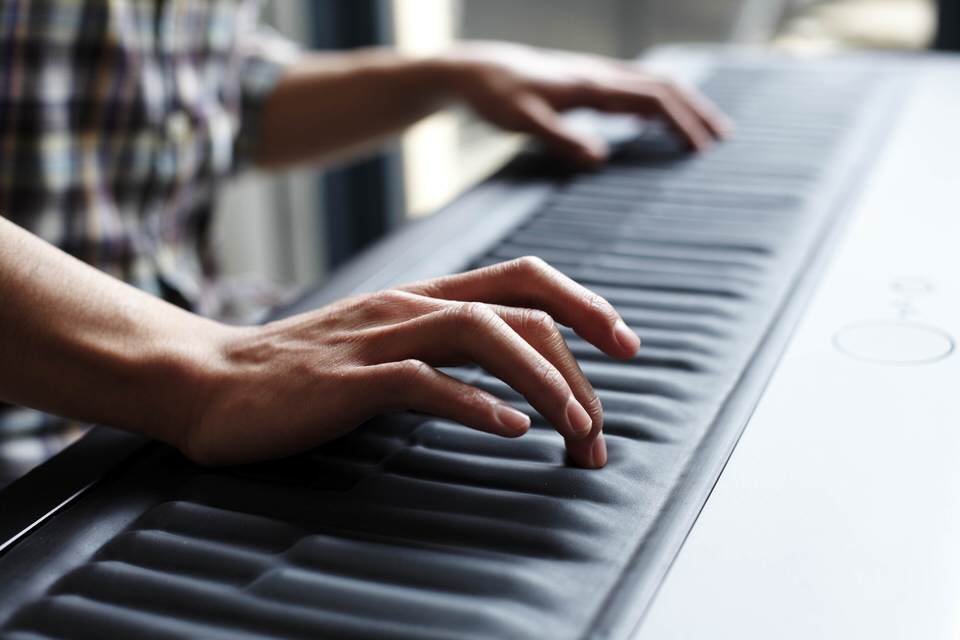Pressing into the Soft Silicone Keys of the Seaboard Grand by Roland Lamb