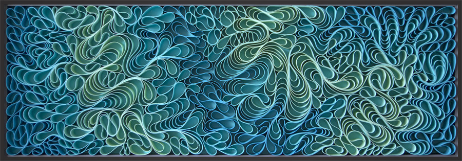 Rising Currents Blue Hues Canvas on Edge Art by Stallman Studio