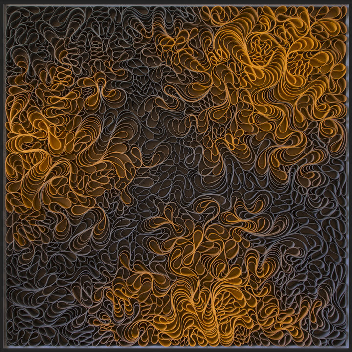 Rising Embers - Warm Hue Orange and Grey Canvas on Edge Art by Stallman