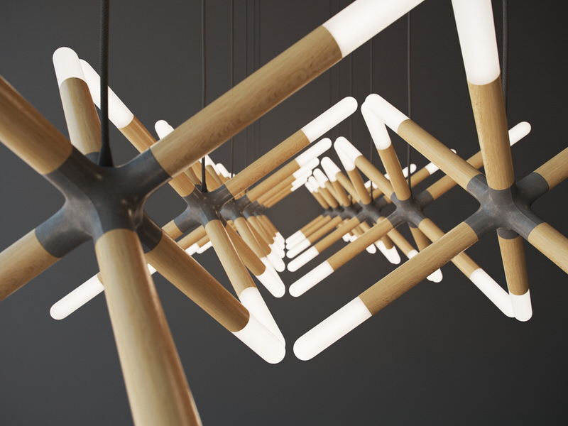 Array of Cross Lamp Pendants by Sergey Buldygin