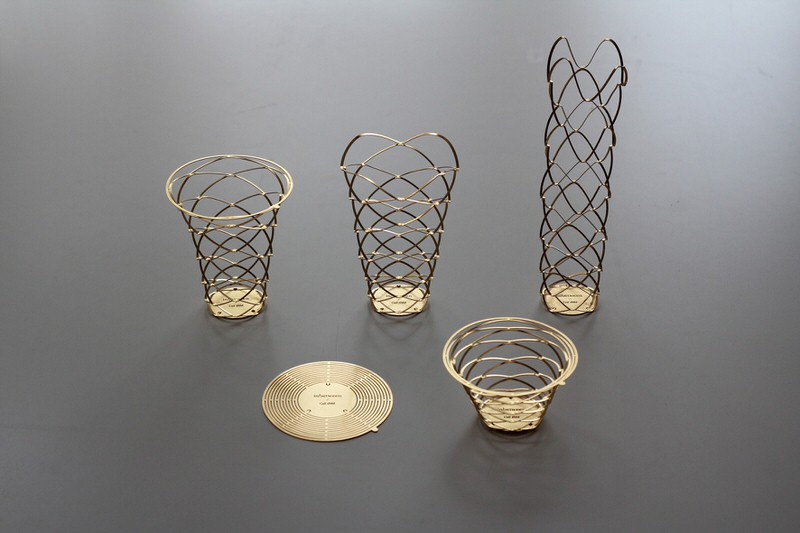 Range of Forms of Pop Up Candle Holders in Brass by Inbetween