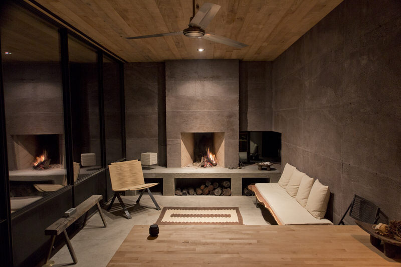 Living Area of Casa Caldera with Fire Place