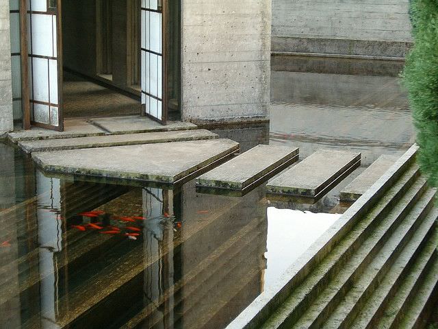 Shallow Pool with Concrete Stepping Stones to Brion Cemetery
