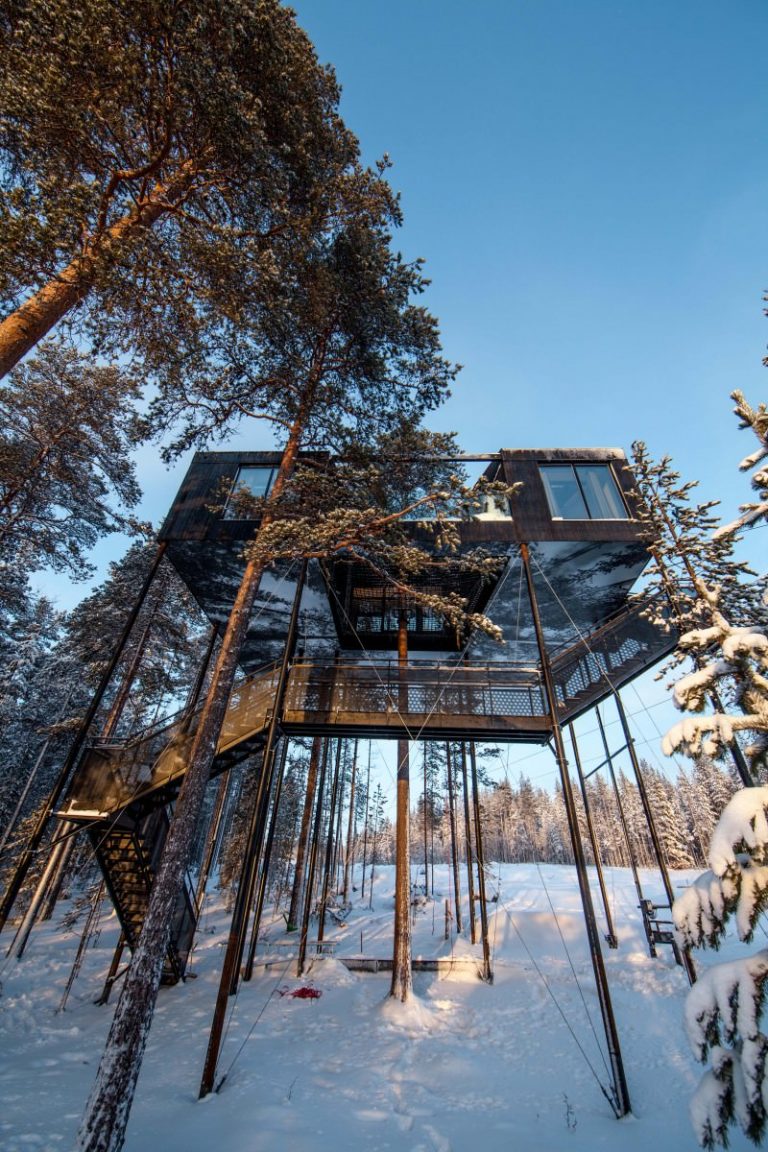 The 7th Room Elevated Treehotel Cabin by Snøhetta Homeli