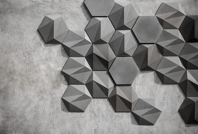 San: Geometric Concrete Wall Decoration by Bentu Design - Homeli